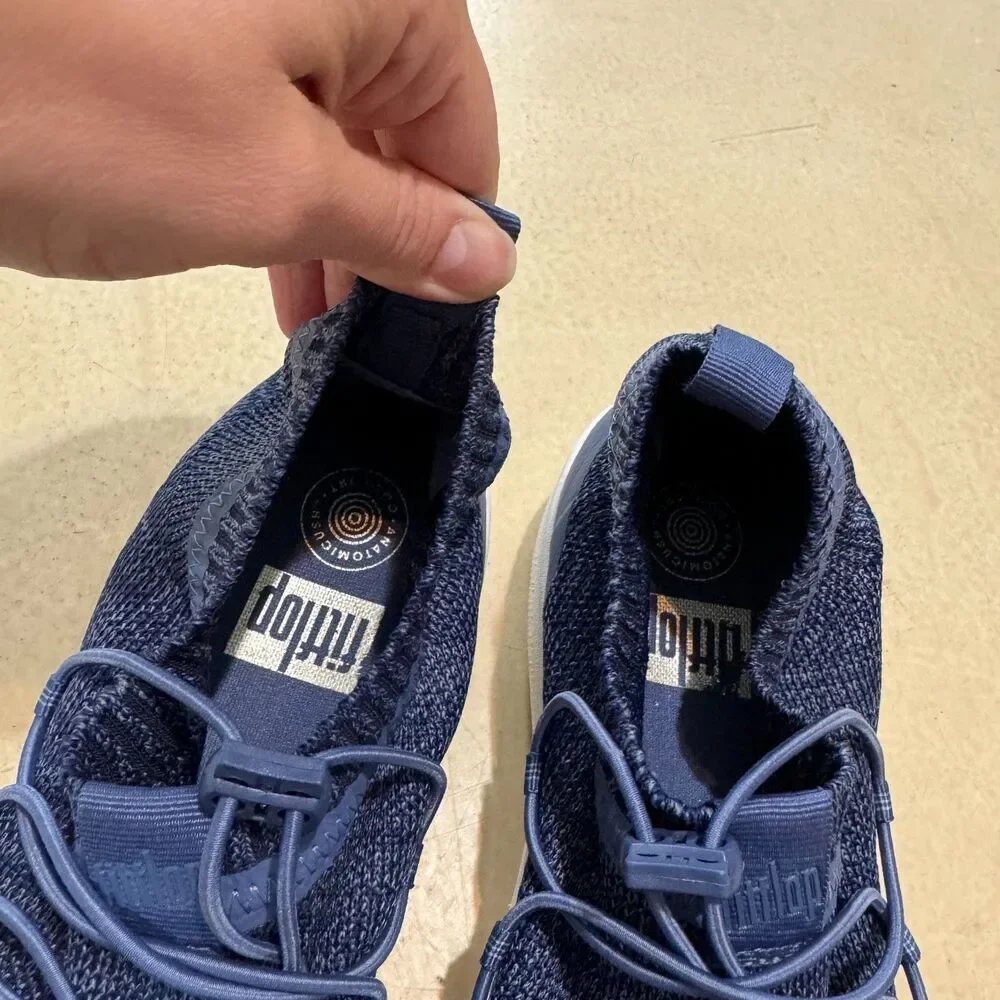 FitFlop Shoes Uberknit Ghillie Slip-on Sneaker Blue Lightweight Womens sz 10